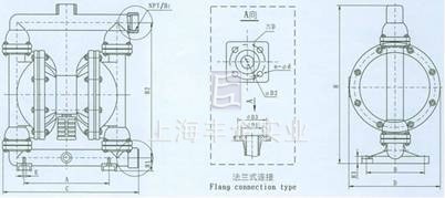 QBY气动隔膜泵 安装尺寸图
