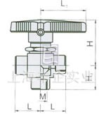 Q14SA-64内螺纹三通球阀 结构图