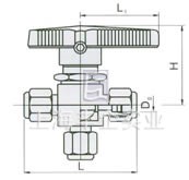 Q94SAF-64卡套式三通球阀 结构图