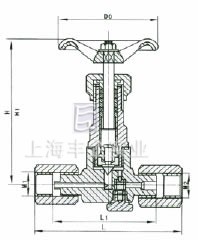 JJM8-1.6/32P型压力表针型阀 外形尺寸图