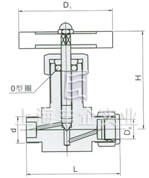 QJ-2气动管路截止阀 外形尺寸图