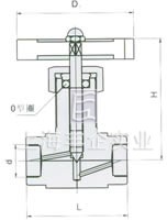 QJ-4内螺纹气动管路截止阀 外形尺寸图