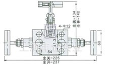 EN5-9 1151型三组阀 外形尺寸图