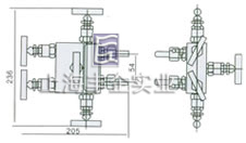 EN5-3 WF1/2型五阀组 外形尺寸图