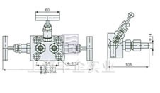 EN5-10 SF-2B型一体化三阀组 外形尺寸图